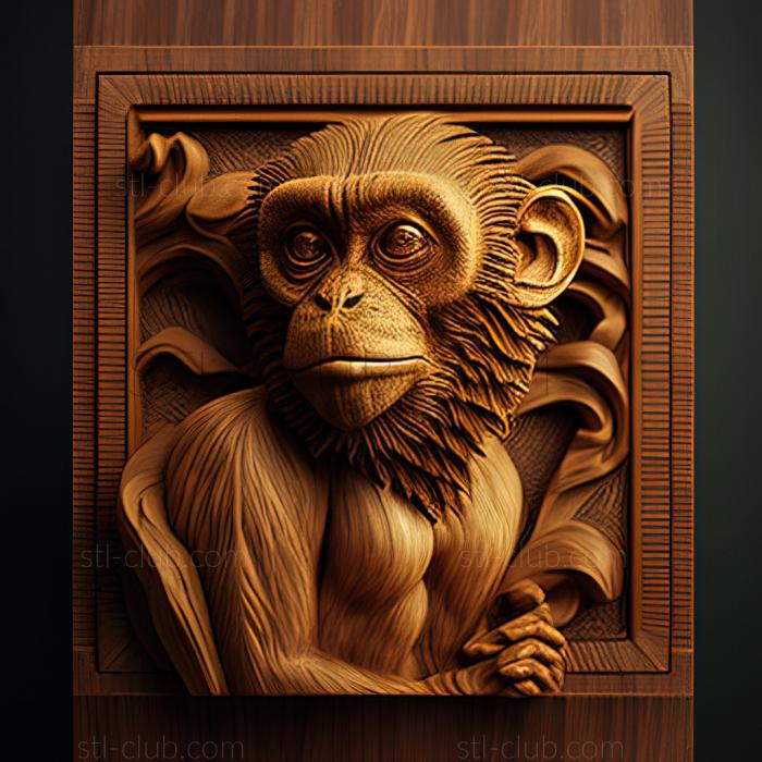 3D model st Crystal monkey famous animal (STL)